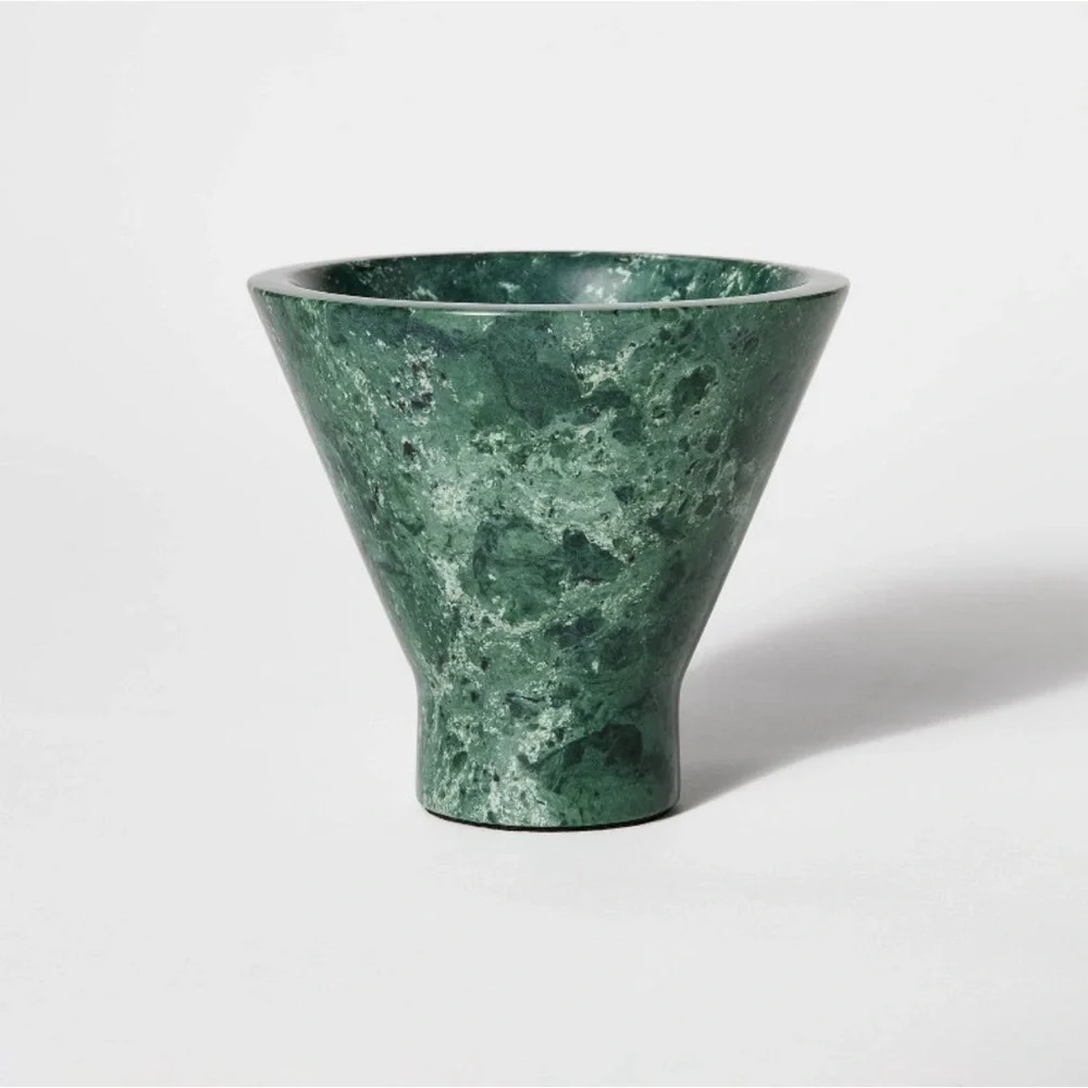 Threshold l Designed with Studio McGee Green Marble Cone Shape Bowl Table Decor